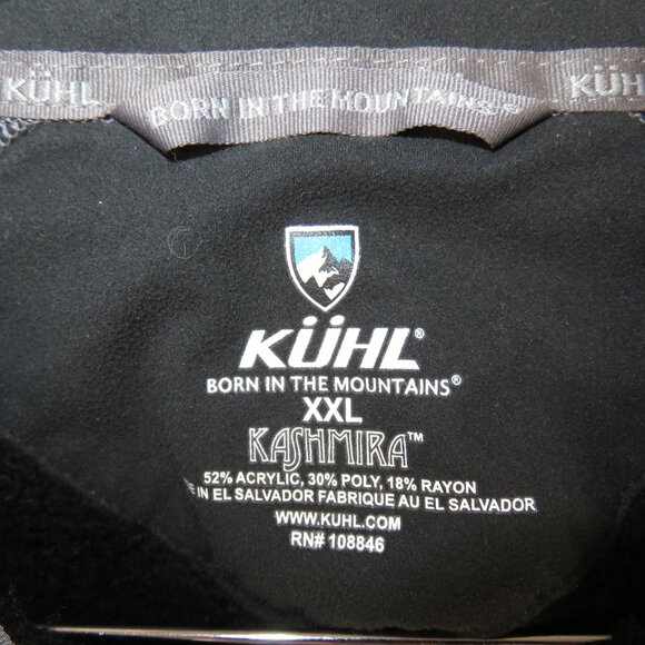 Kuhl Kashmira Sweater 1/4 zip pullover Black Mens size 2XL XXL - Picture 5 of 11